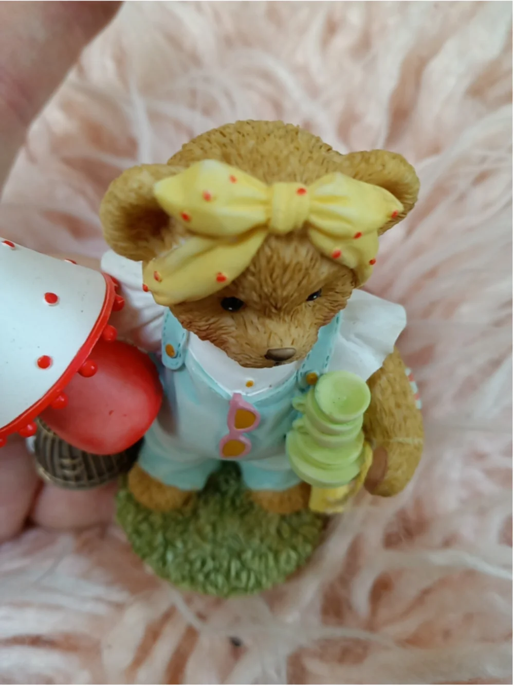 Cherished Teddies Nicole Girl Bear with Lamp, Birdcage & Purses Thrift Shopper